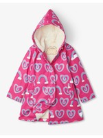 Hatley Hatley, Twisty Rainbow Hearts Sherpa Lined Splash Jacket