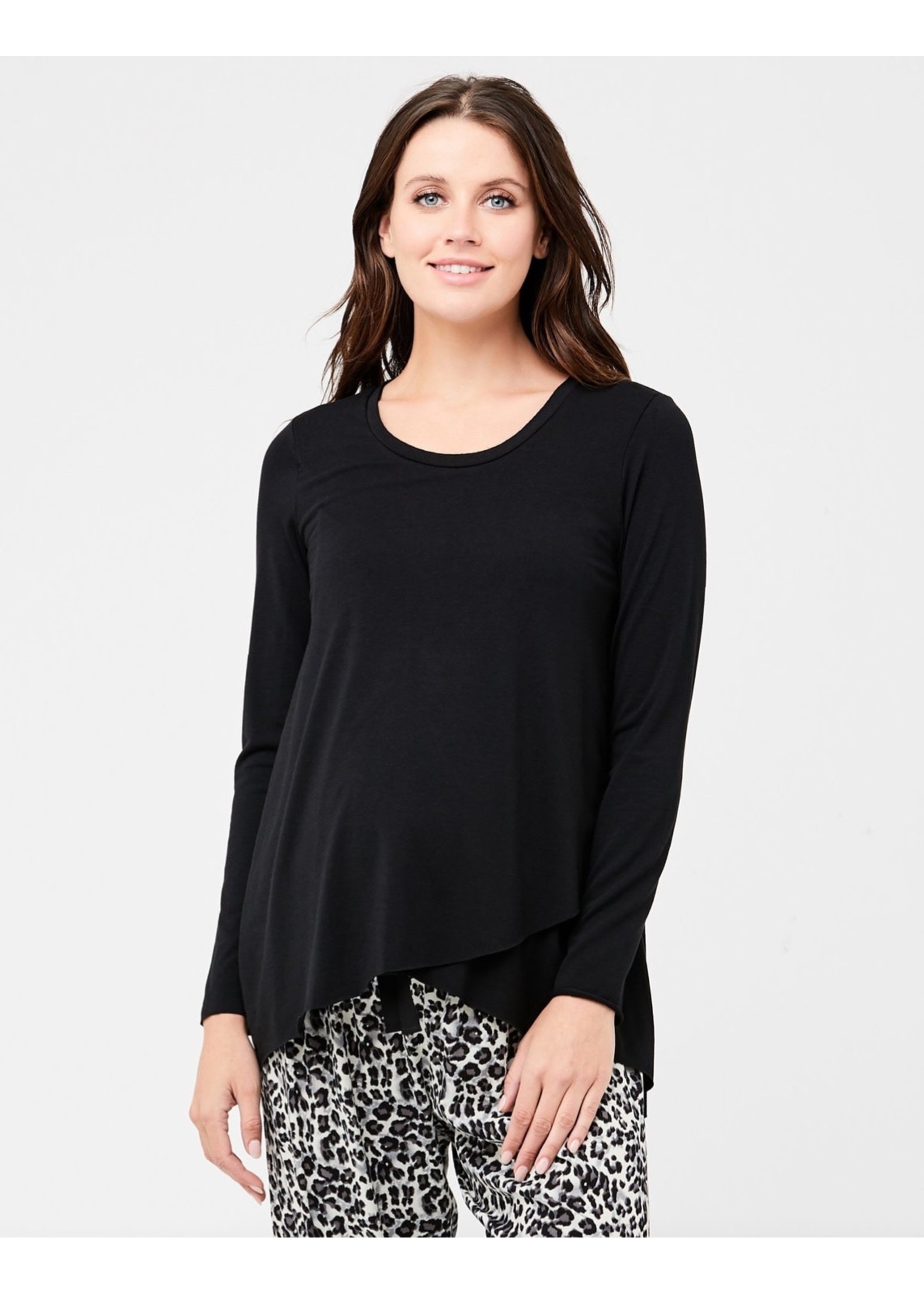 Ripe Maternity Ripe Maternity, Raw Edge Nursing Top in Black