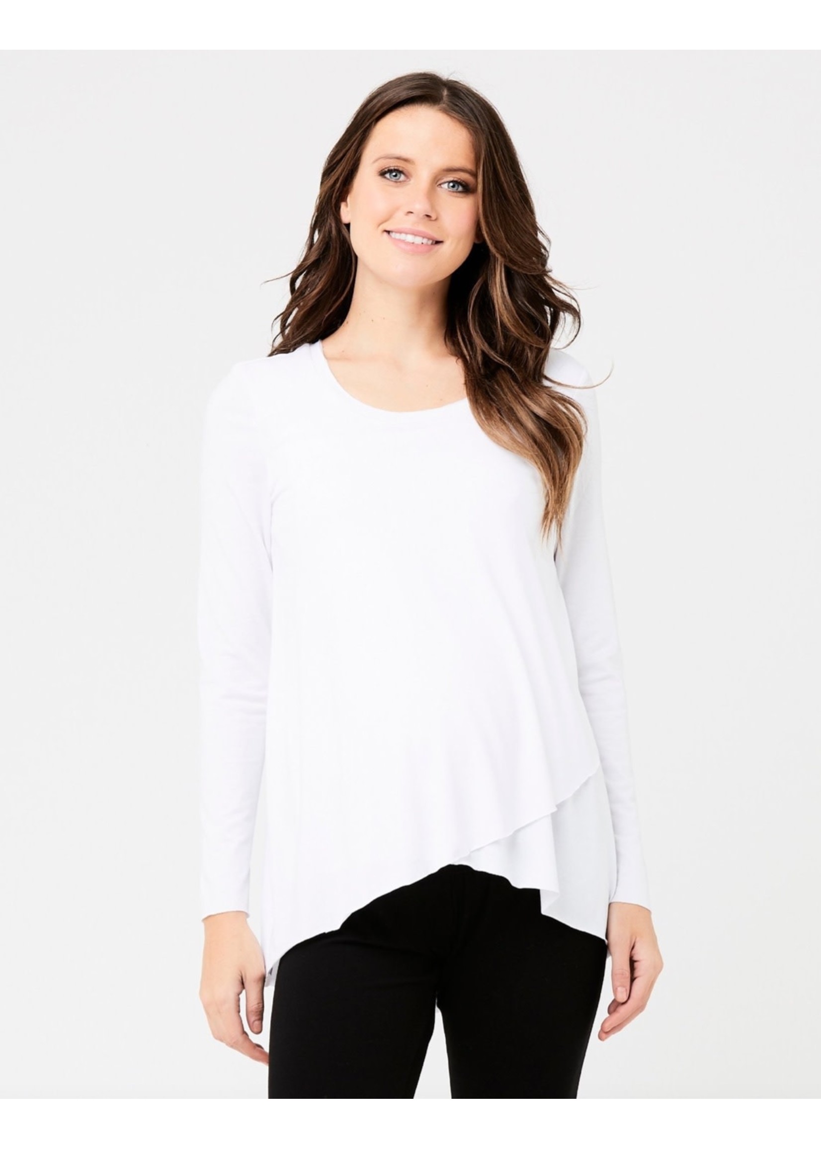 Ripe Maternity Ripe Maternity, Raw Edge Nursing Top in White