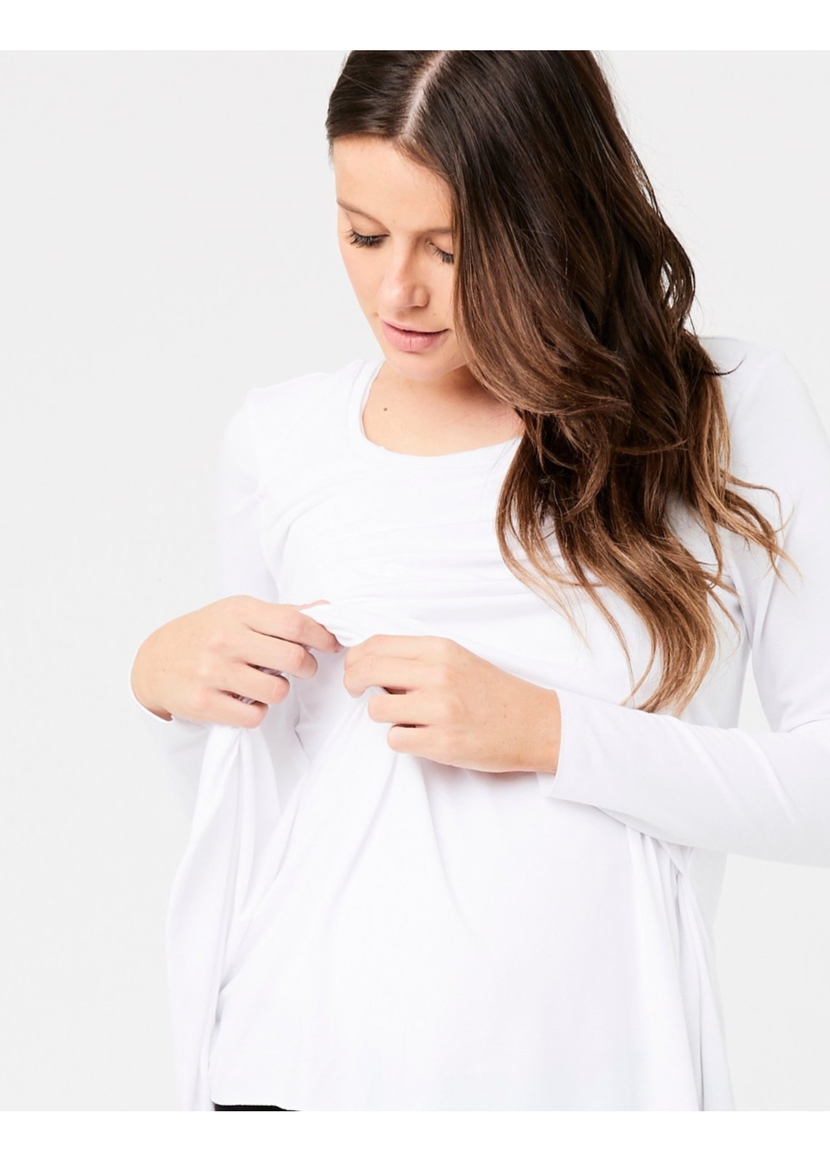 Ripe Maternity Ripe Maternity, Raw Edge Nursing Top in White