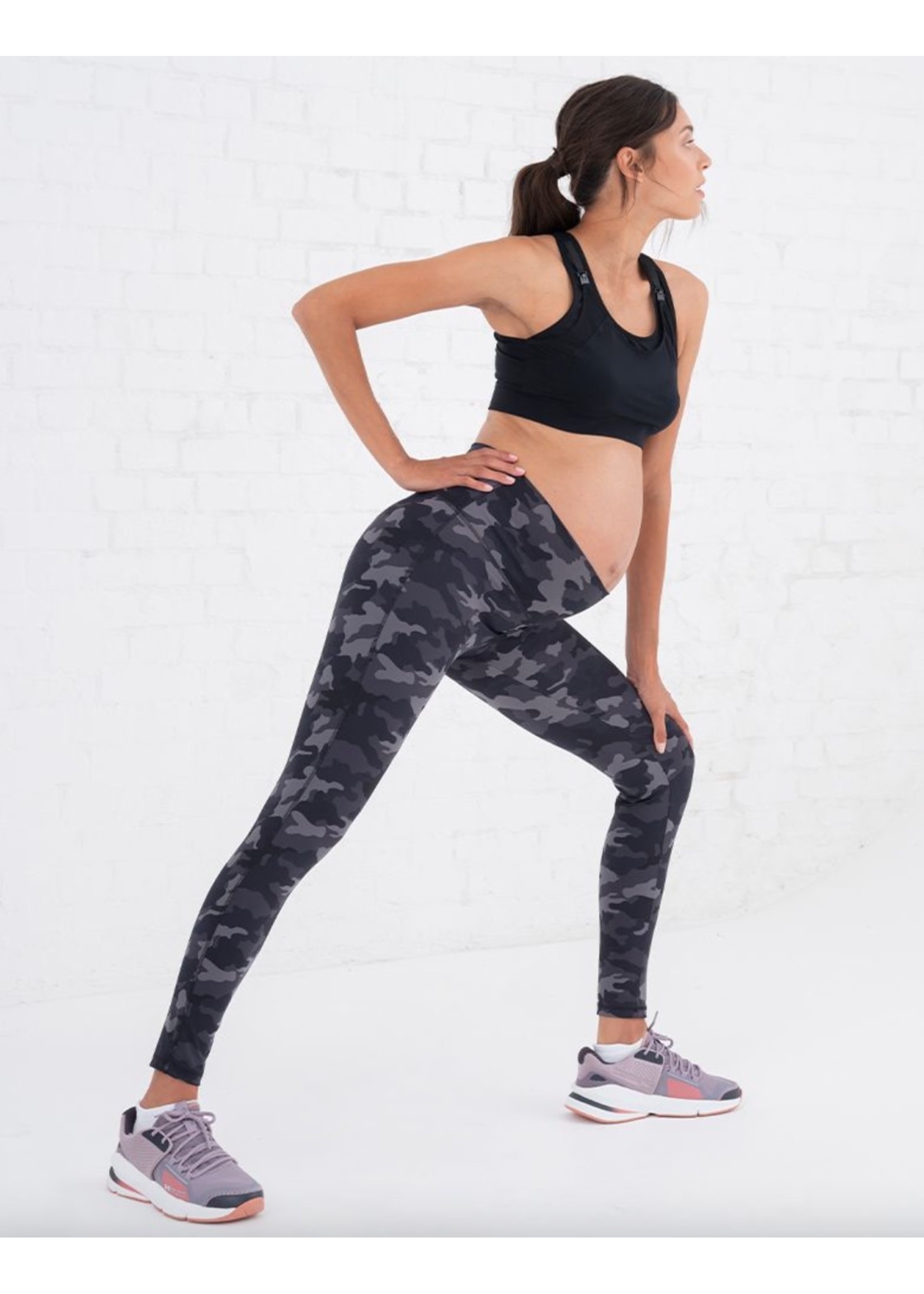 Seraphine Seraphine, Xenia Print Bump to Postpartum Active Leggings || Black Camo