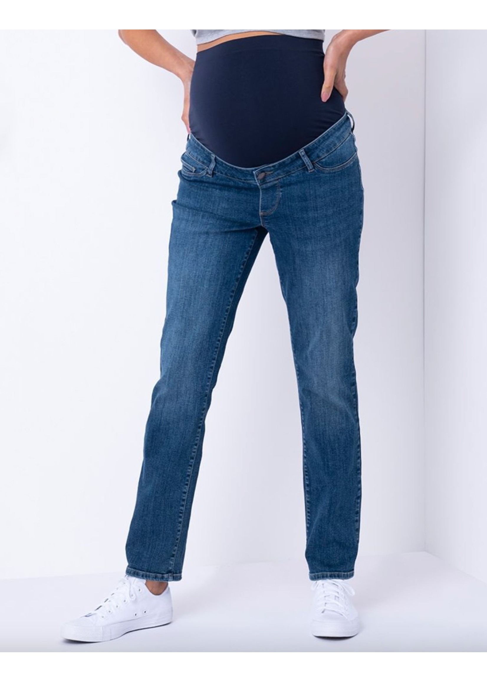 Dark Wash Straight Leg Maternity Jeans