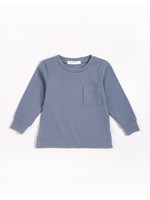 Petit Lem Petit Lem, Blue Dusk Modal Rib Long-Sleeve T-Shirt (NB-24M)
