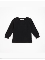 Petit Lem Petit Lem, Caviar Black Modal Rib Long-Sleeve T-Shirt (NB-24M)