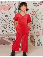 Tea Collection Tea Collection, Red Wagon Wrap Neck Puff Sleeve Jumpsuit