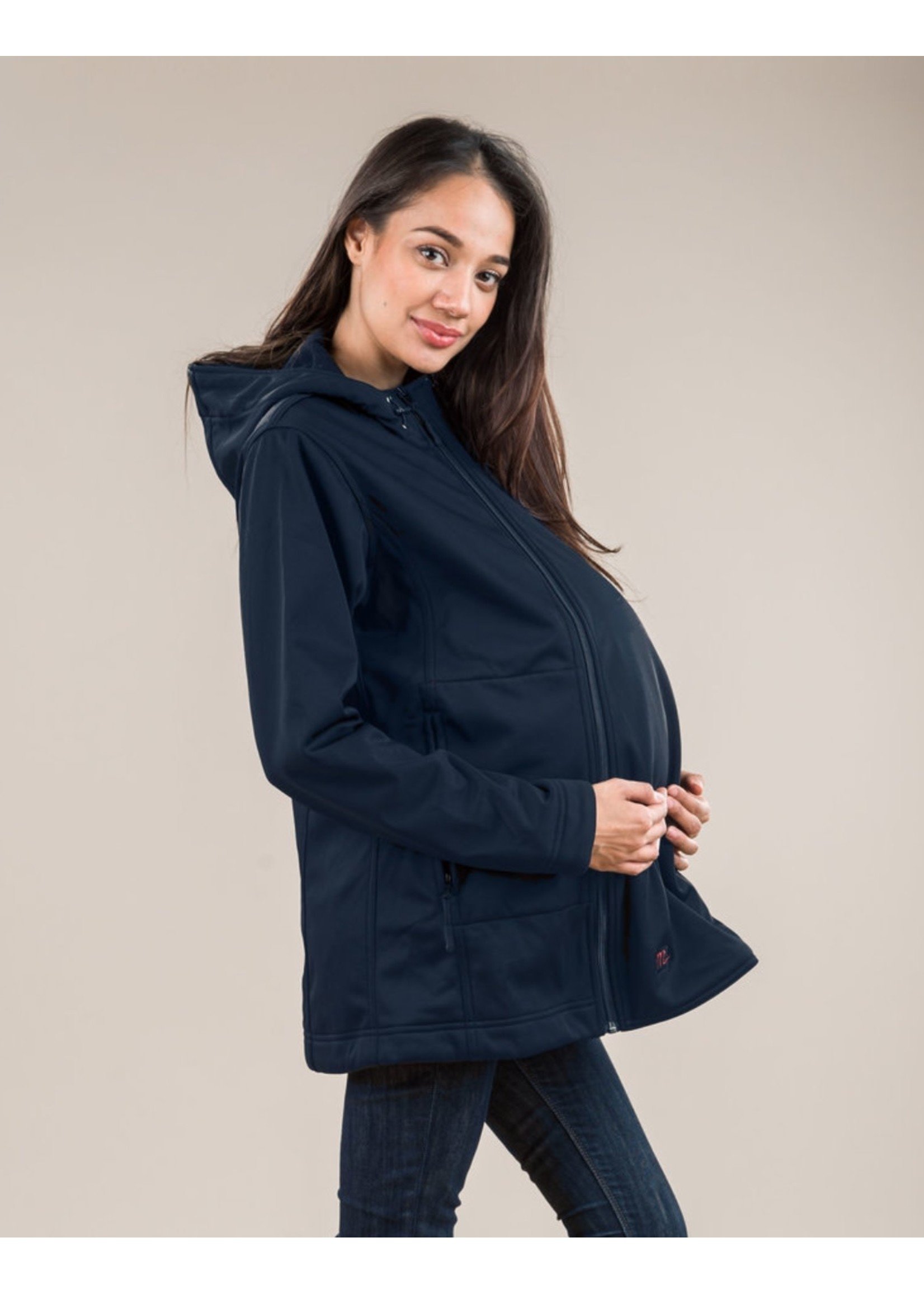 M Coat Coat, M Shell Maternity & Carrier Cover Soft Shell Coat in Navy