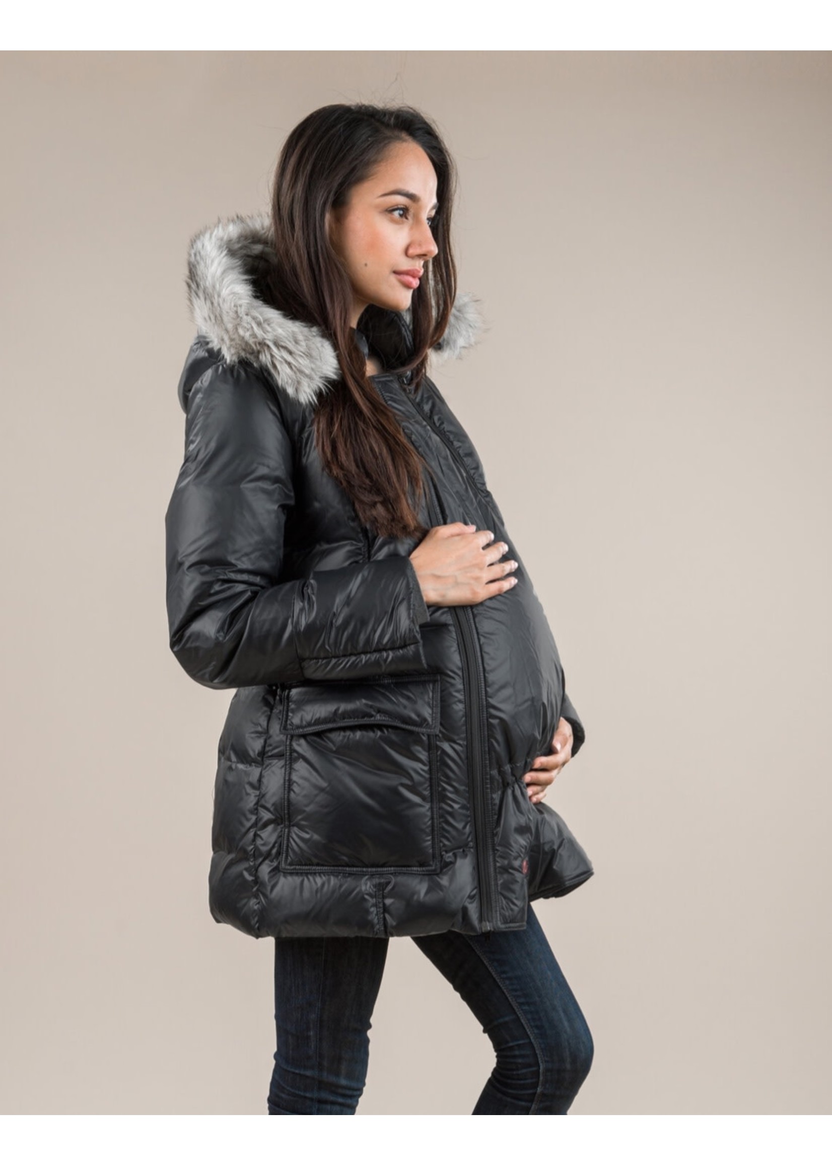 M Coat M Coat Maternity & Carrier Cover Down Coat in Nighty Night Black