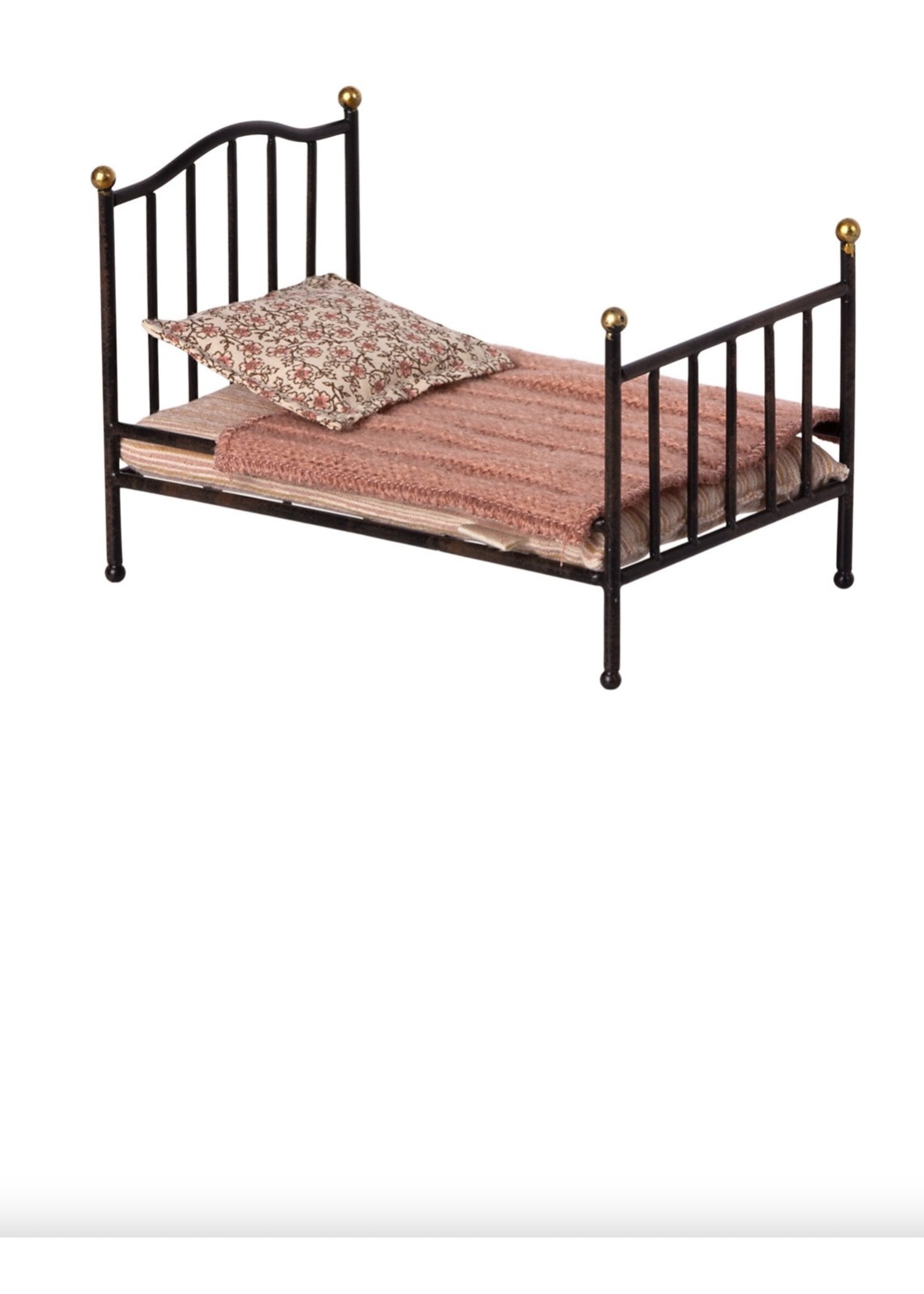 Maileg Maileg, Vintage Bed, Mouse - Anthracite