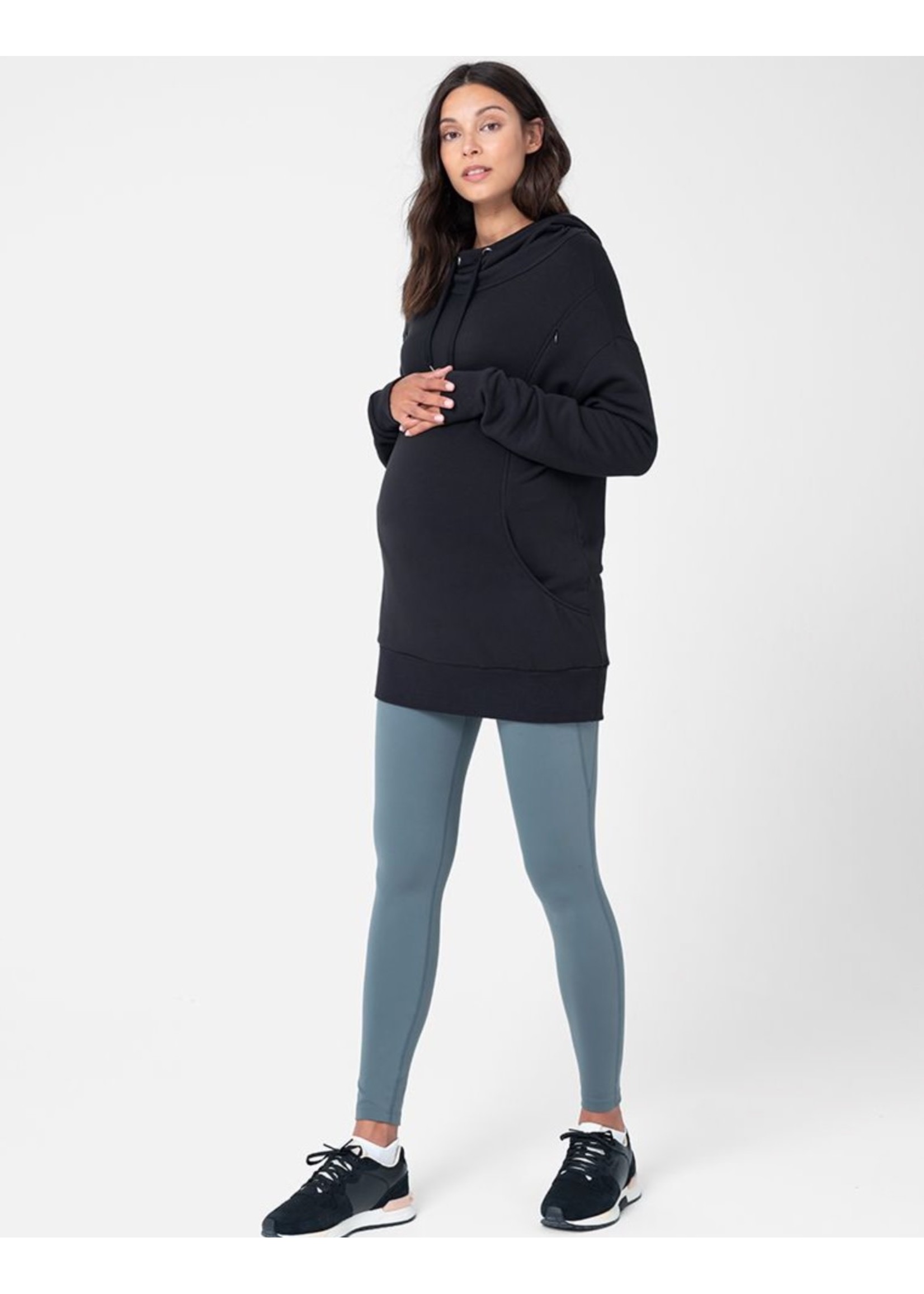 Seraphine Seraphine, Lori Black Long-Line Maternity & Nursing Hoodie