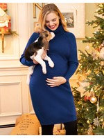 Seraphine Seraphine, Elena Navy Blue Knitted Maternity & Nursing Dress