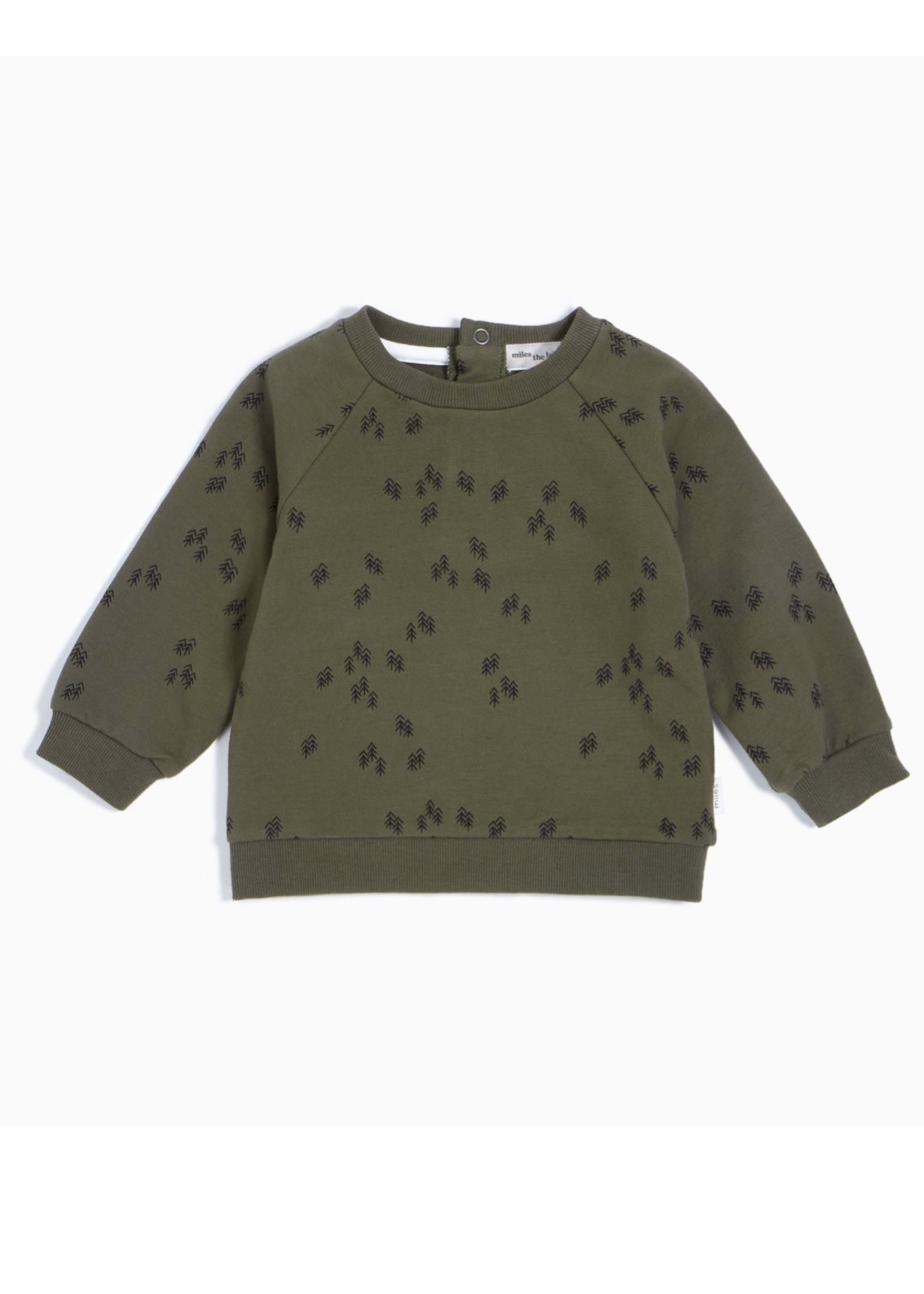 Miles the Label, Chevron Tree Print on Pine Baby Sweatshirt