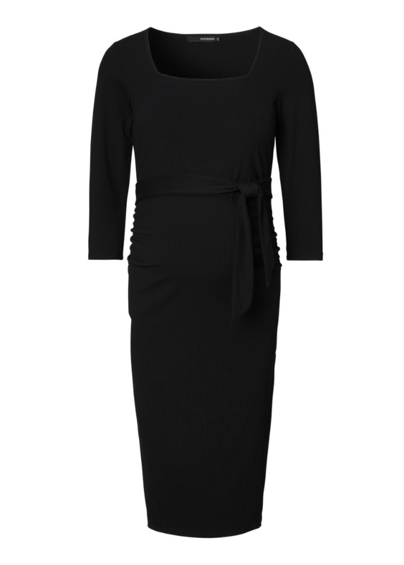 Supermom Supermom, Black 3/4 Sleeve Square Dress