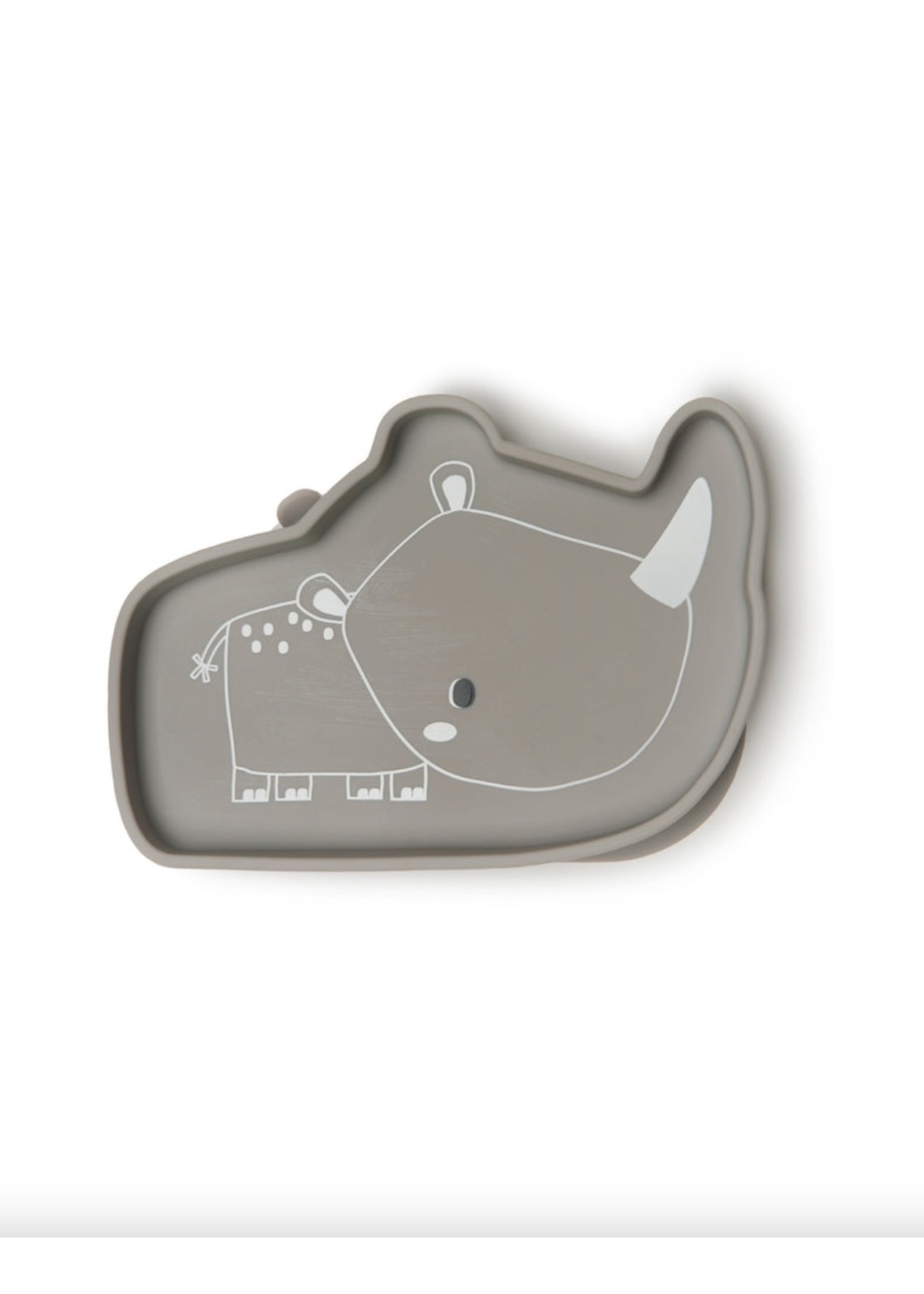 Loulou Lollipop Loulou Lollipop Born to be Wild Rhino Silicone Snack Plate
