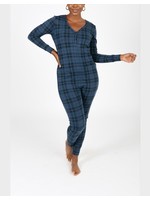 Smash + Tess Smash + Tess, The S+T Present in Plaid Romper in Blue Holiday Tartin