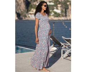Floral Jersey Maternity & Nursing Maxi Dress