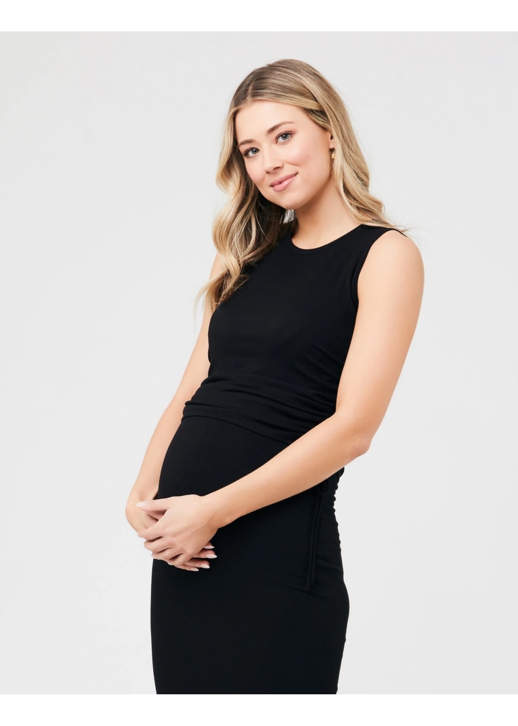 Ripe Maternity Ripe Maternity, Jodie Ruched Rib Tank in Black