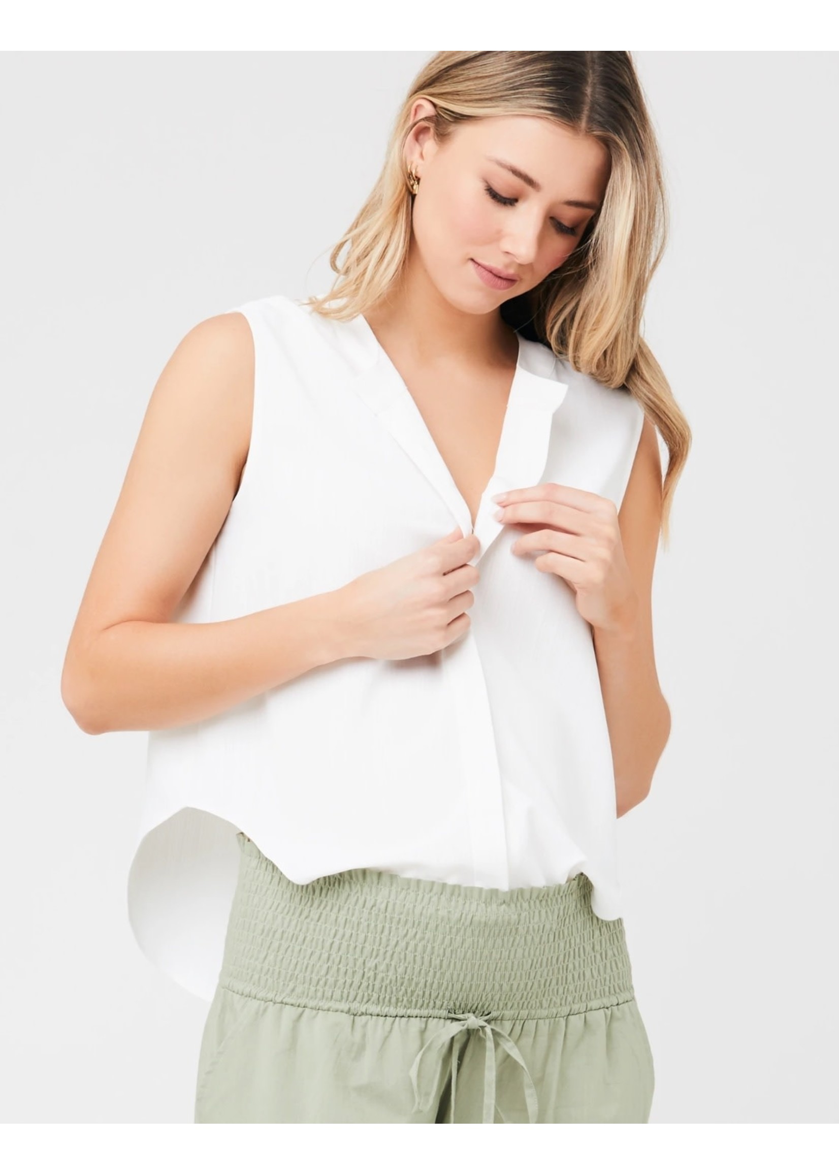 Ripe Maternity Ripe Maternity, Rickie Relaxed Shirt in White