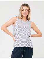 Ripe Maternity Ripe Maternity, Stripe Layered Nursing Tank || White / Indigo