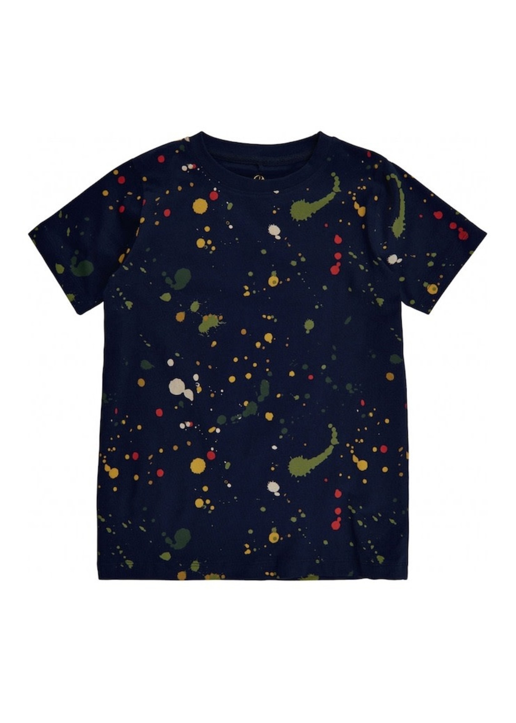The New The New, Bongo Paint Splatter Graphic Tee in Navy