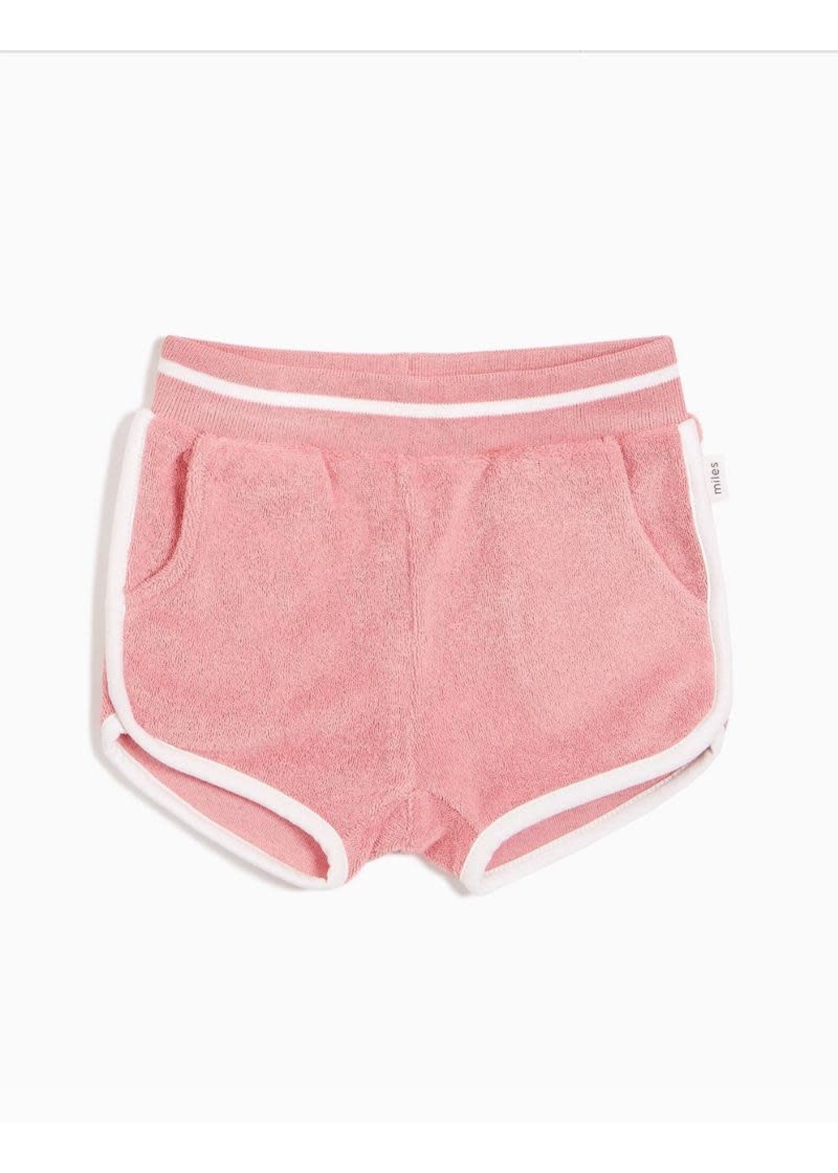 Miles the Label Miles Baby, Girls Melon Terry Cloth Shortie Shorts