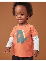 Tea Collection Tea Collection, Dino Destroyer Baby Graphic Tee in Copper