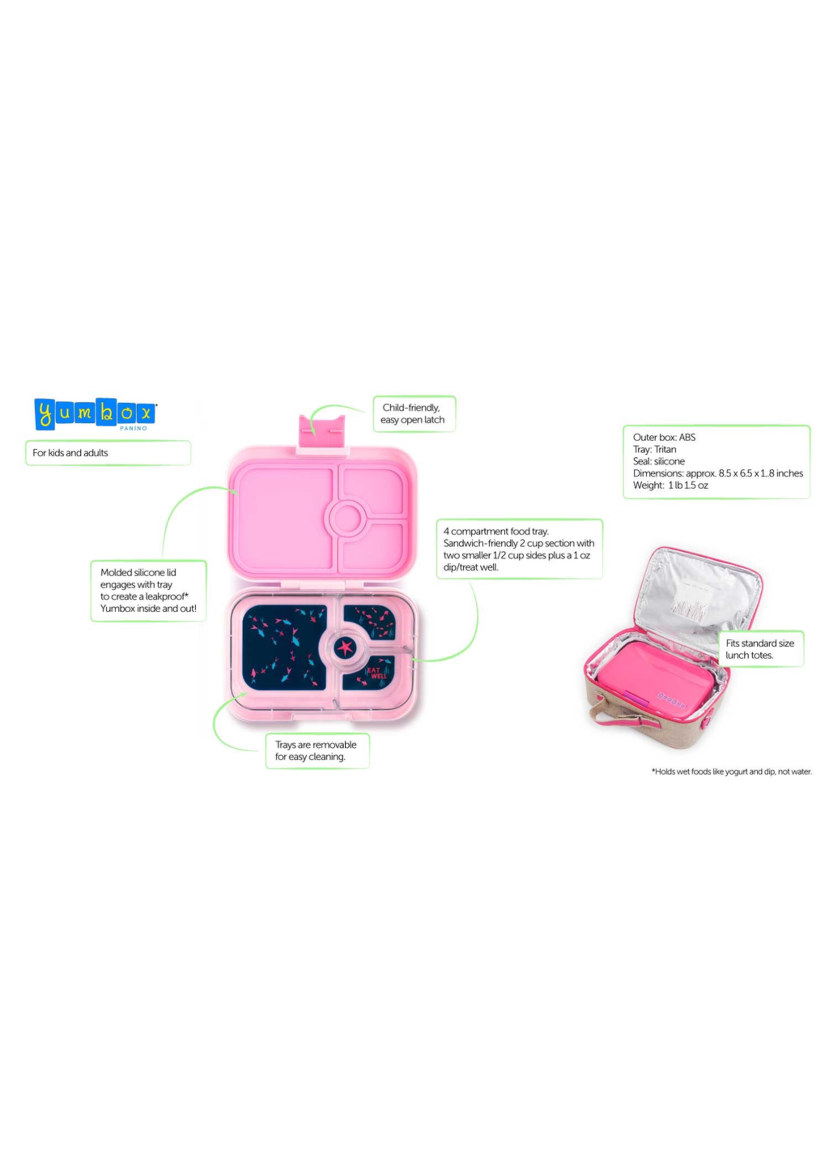 Yumbox Panino Leakproof Sandwich Friendly Bento Lunchbox - Various Colours