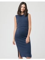 Seraphine, Yuki, Grey & Navy Cotton Maternity & Nursing Dress - Steveston  Village Maternity