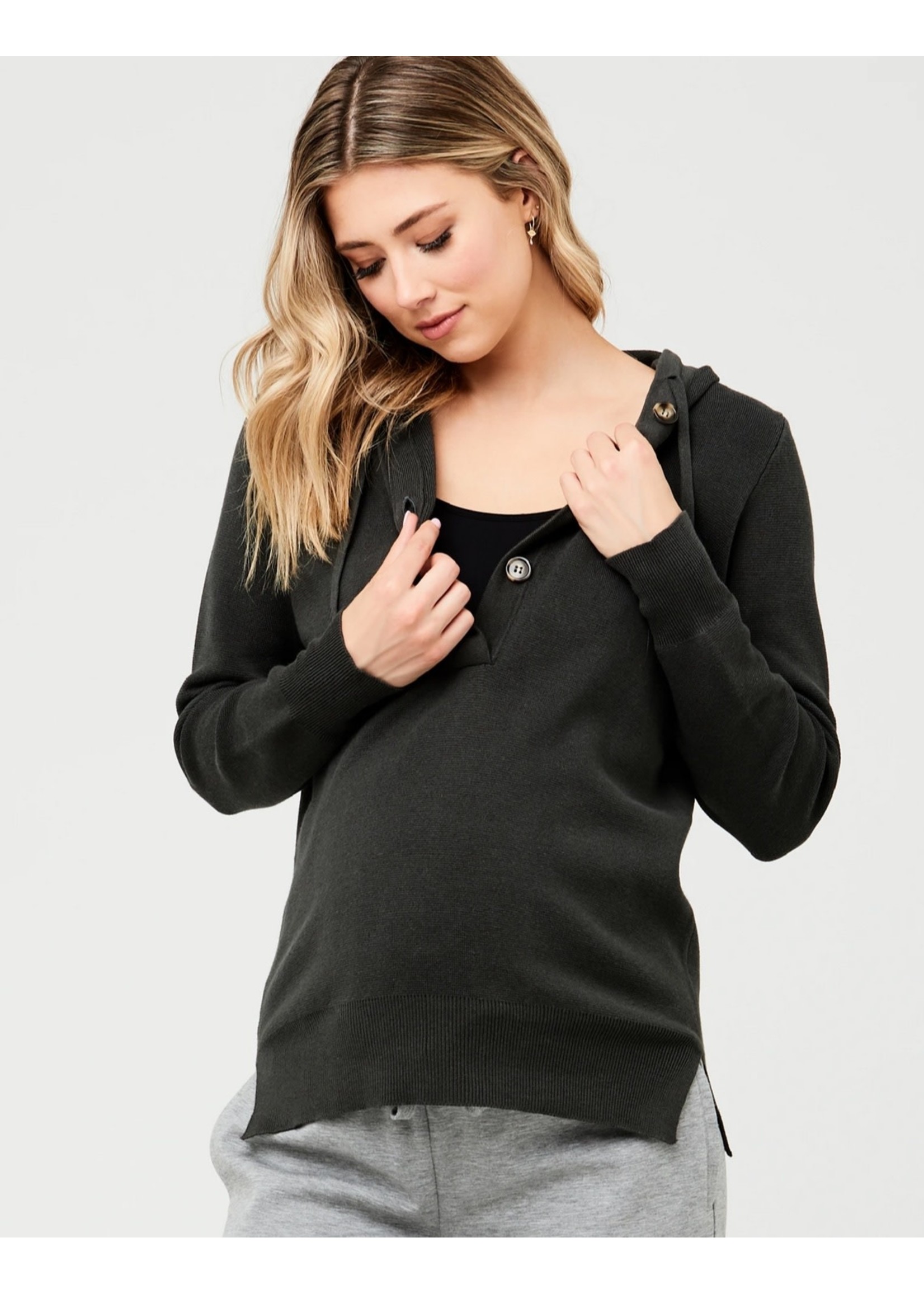 Ripe Maternity Ripe Maternity, Ana Button Down Nursing Knit in Moss