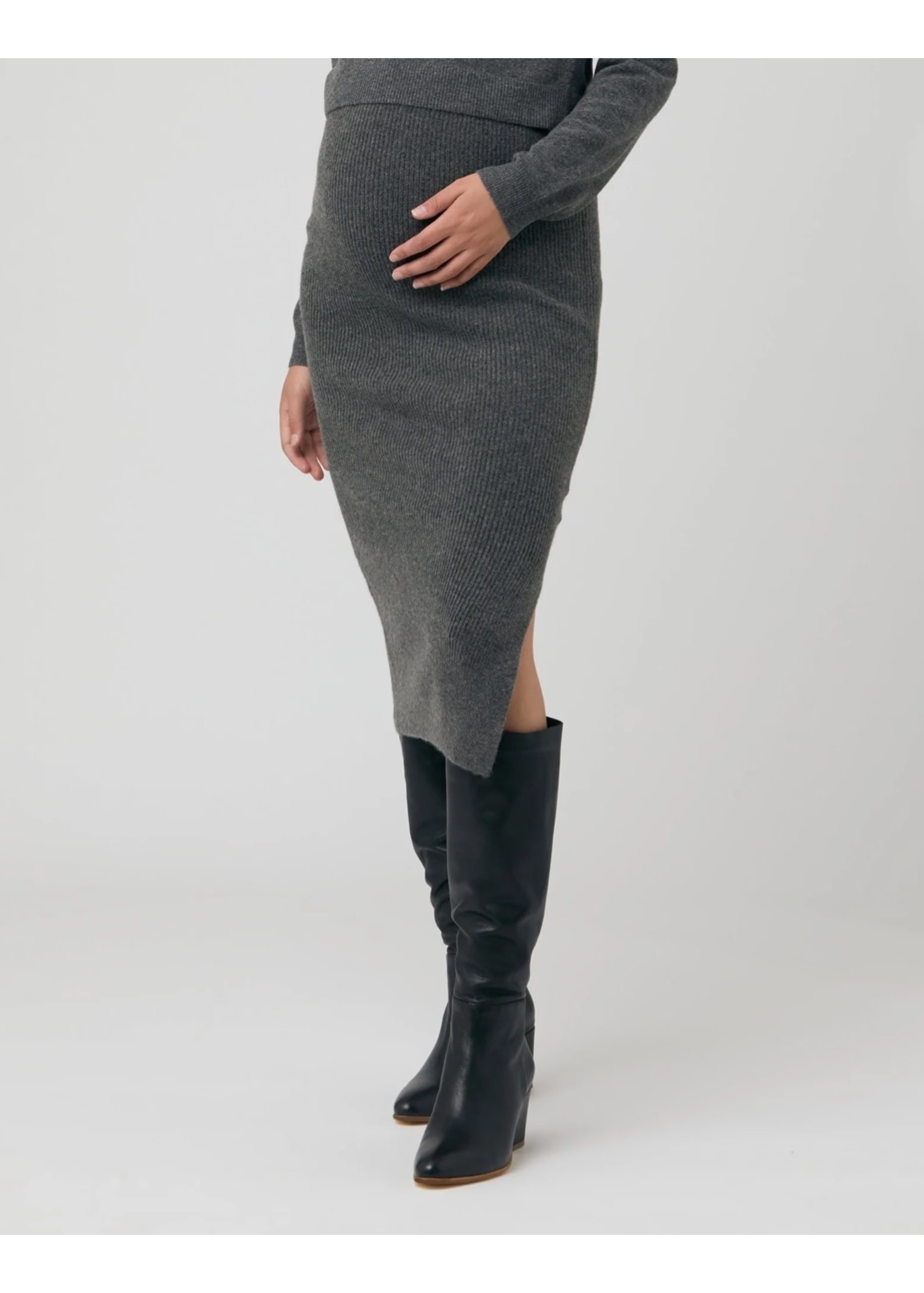 Ripe Maternity Ripe Maternity, Dani Knit Skirt in Charcoal Marle