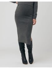 Ripe Maternity, Dani Knit Skirt in Charcoal Marle - Steveston Village  Maternity