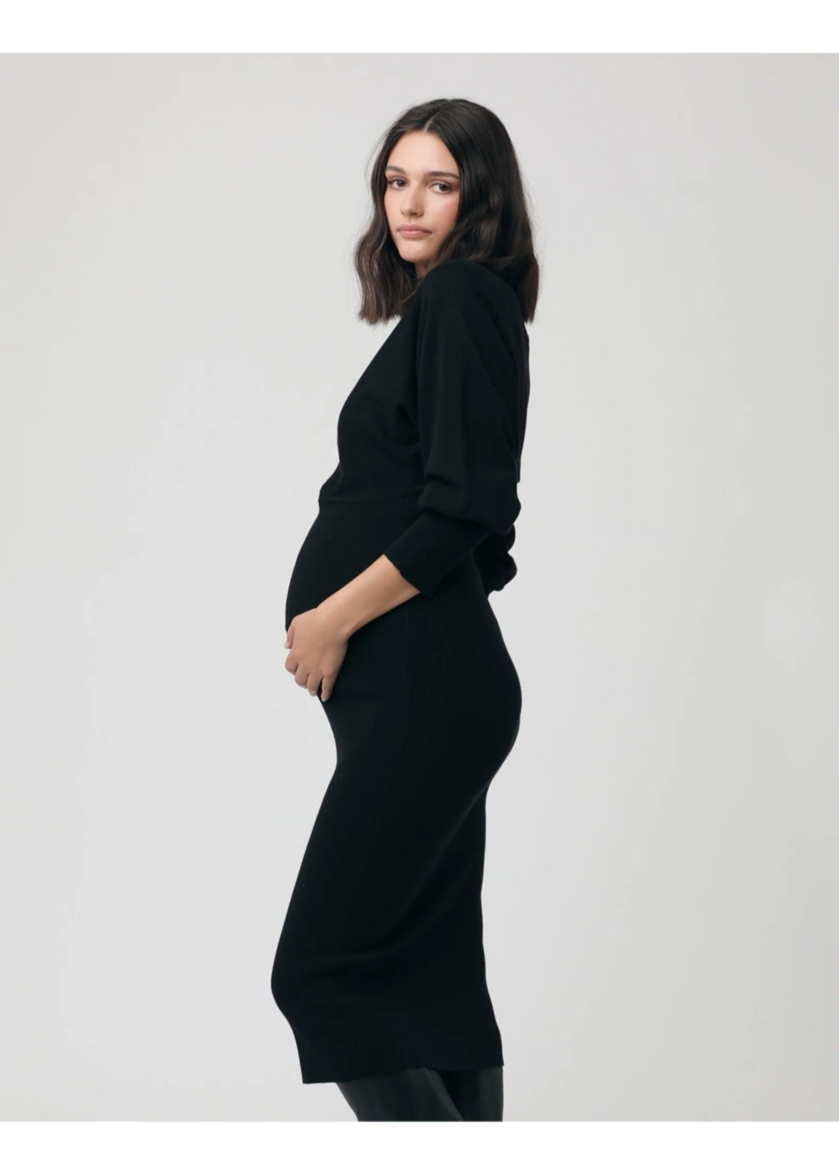 Ripe Maternity, Sloane Knit Maternity Dress in Black - Steveston Village  Maternity