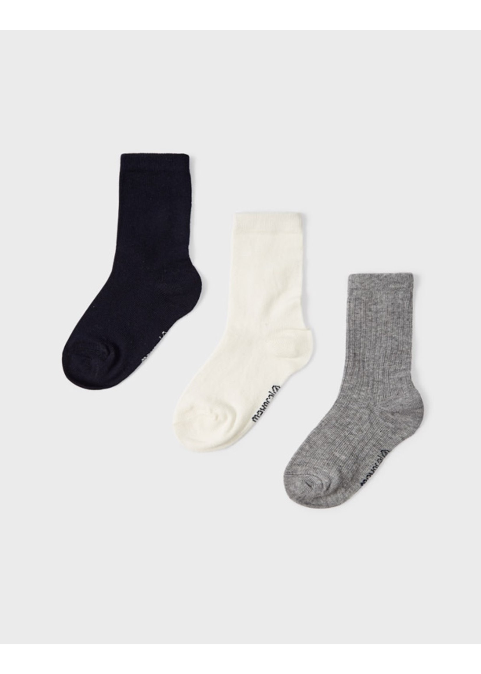 Mayoral Mayoral, Navy, White and Grey Crew Socks Set of 3