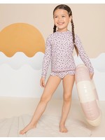 Petit Lem Petit Lem, Cheetah Print on Violet Long Sleeve Swim Set