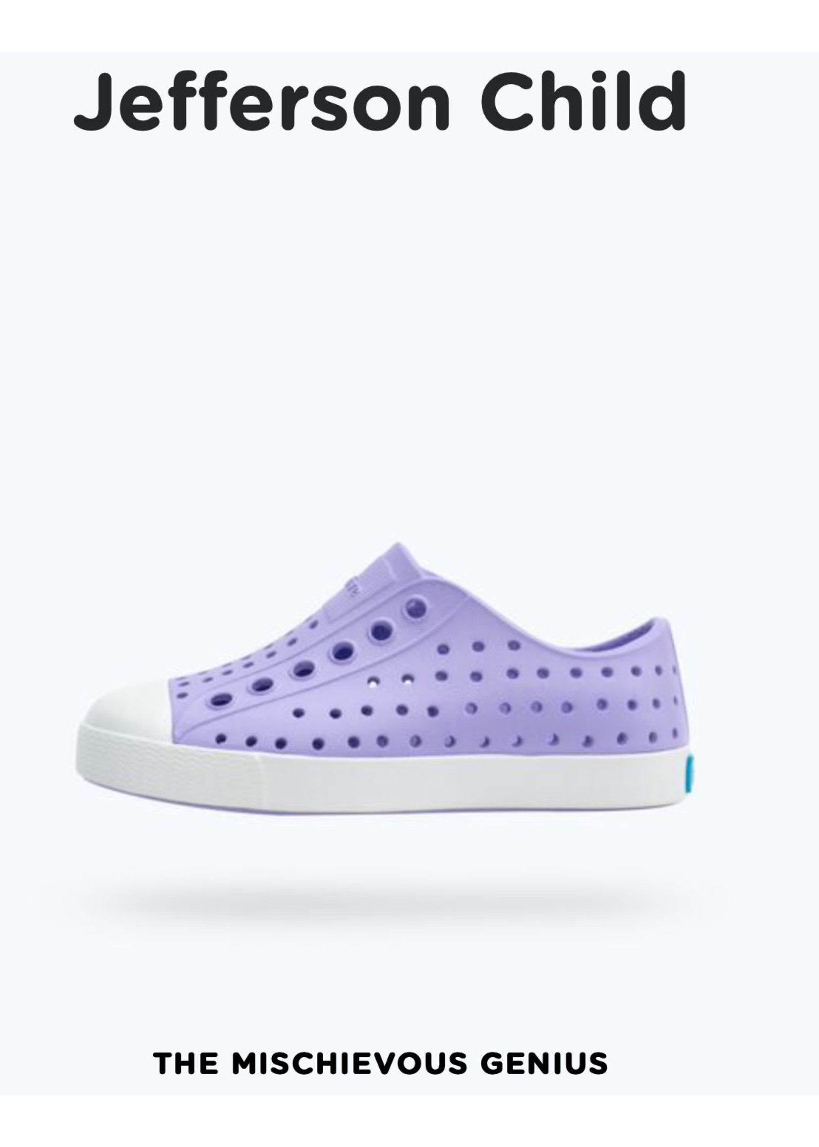 Native Shoes Native Shoes, Jefferson Youth / Junior in Healing Purple/ Shell White