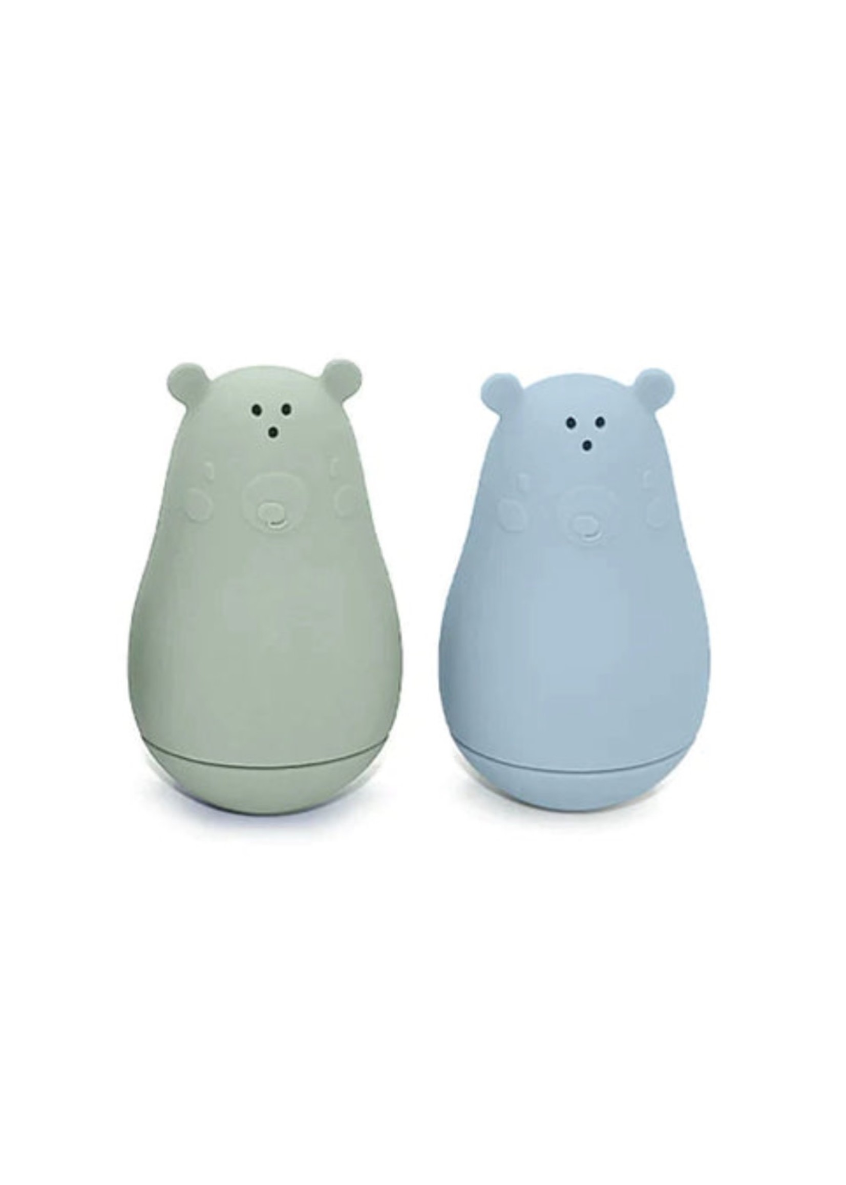 noüka noüka Bear Bath Toy-Leaf Set in Soft Leaf/Lily Blue