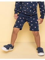 Miles the Label Miles Baby, Pizza Print on Navy Terry Shorts