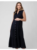 Beyond Yoga, Ease Into it Maternity Midi Tank Dress in Black