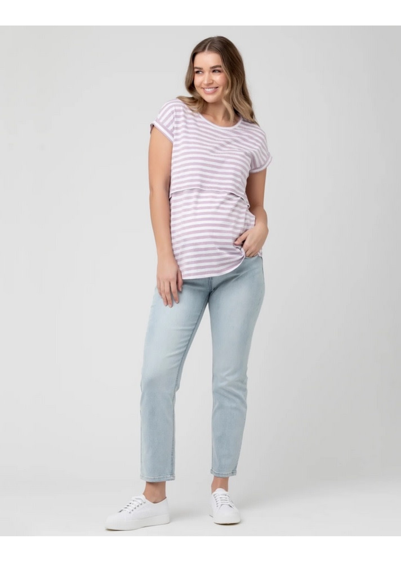 Cotton Stripe Maternity & Nursing Top