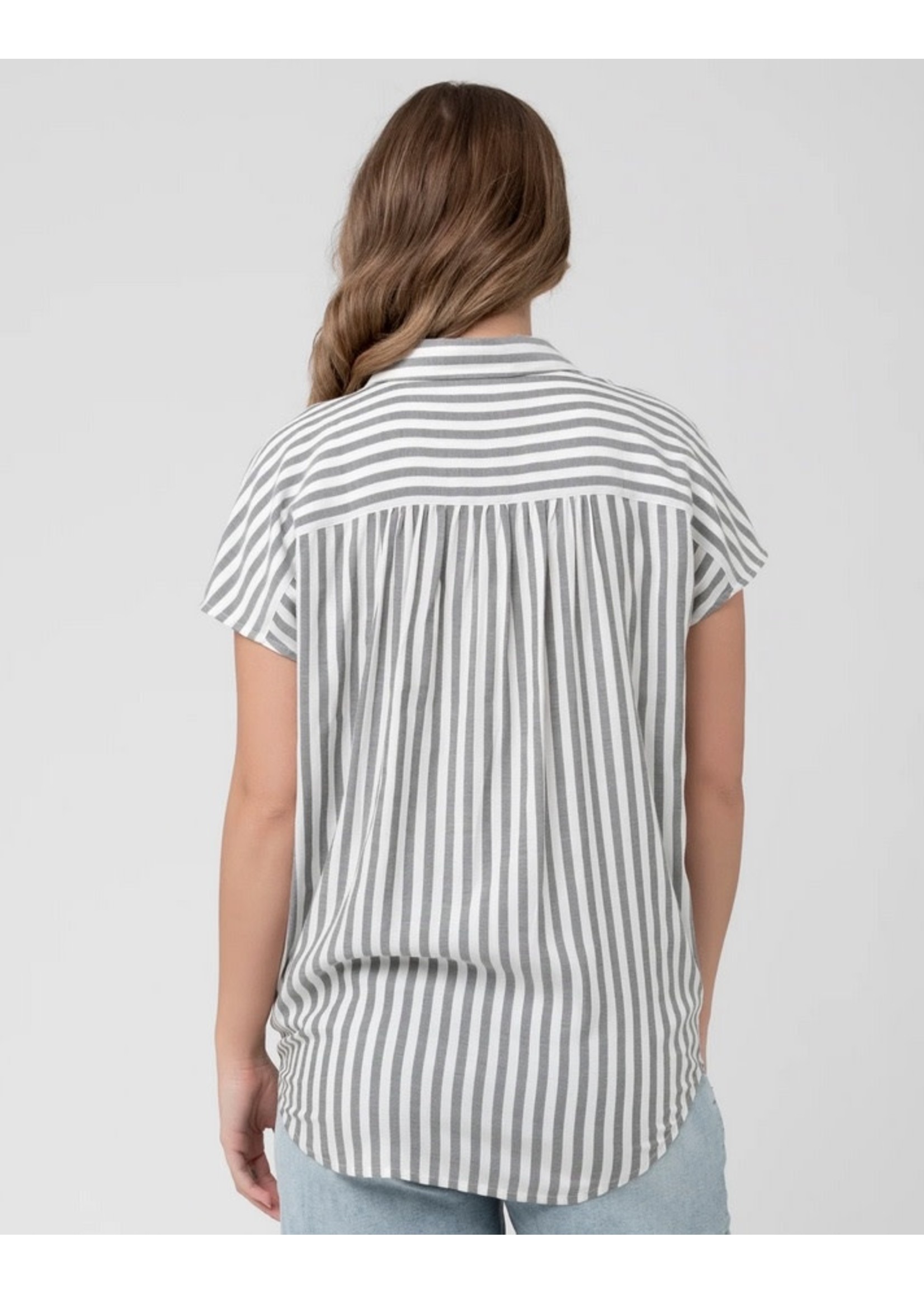 Ripe Maternity Ripe Maternity, Ada Relaxed Shirt || Black & White Stripe