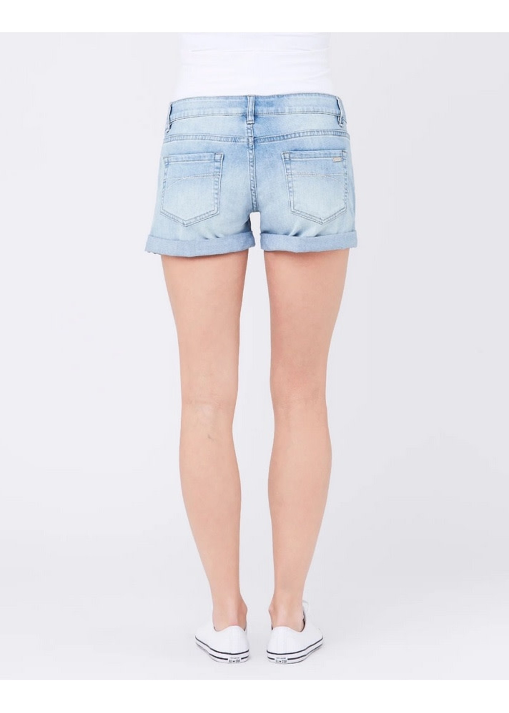 Ripe Maternity Ripe Maternity, Denim Shorty Shorts || Light Wash