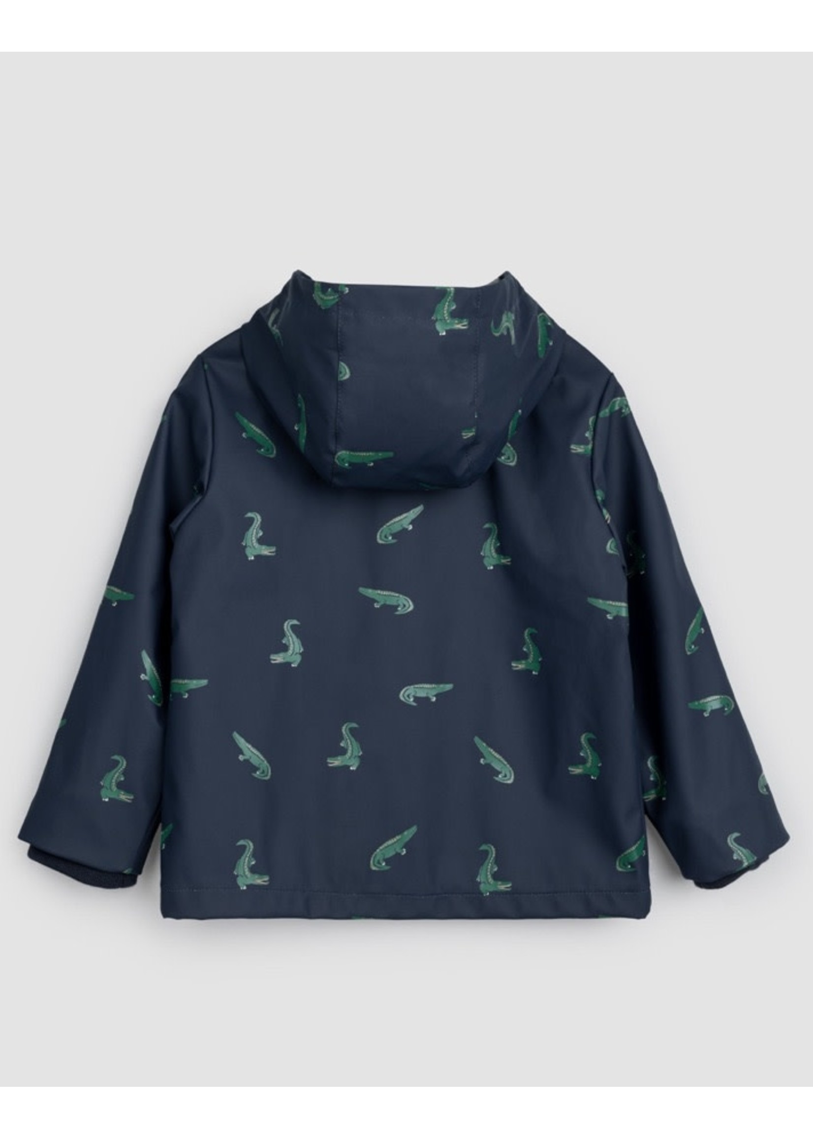 Miles the Label Miles The Label, Croc Print on Navy Hooded Raincoat