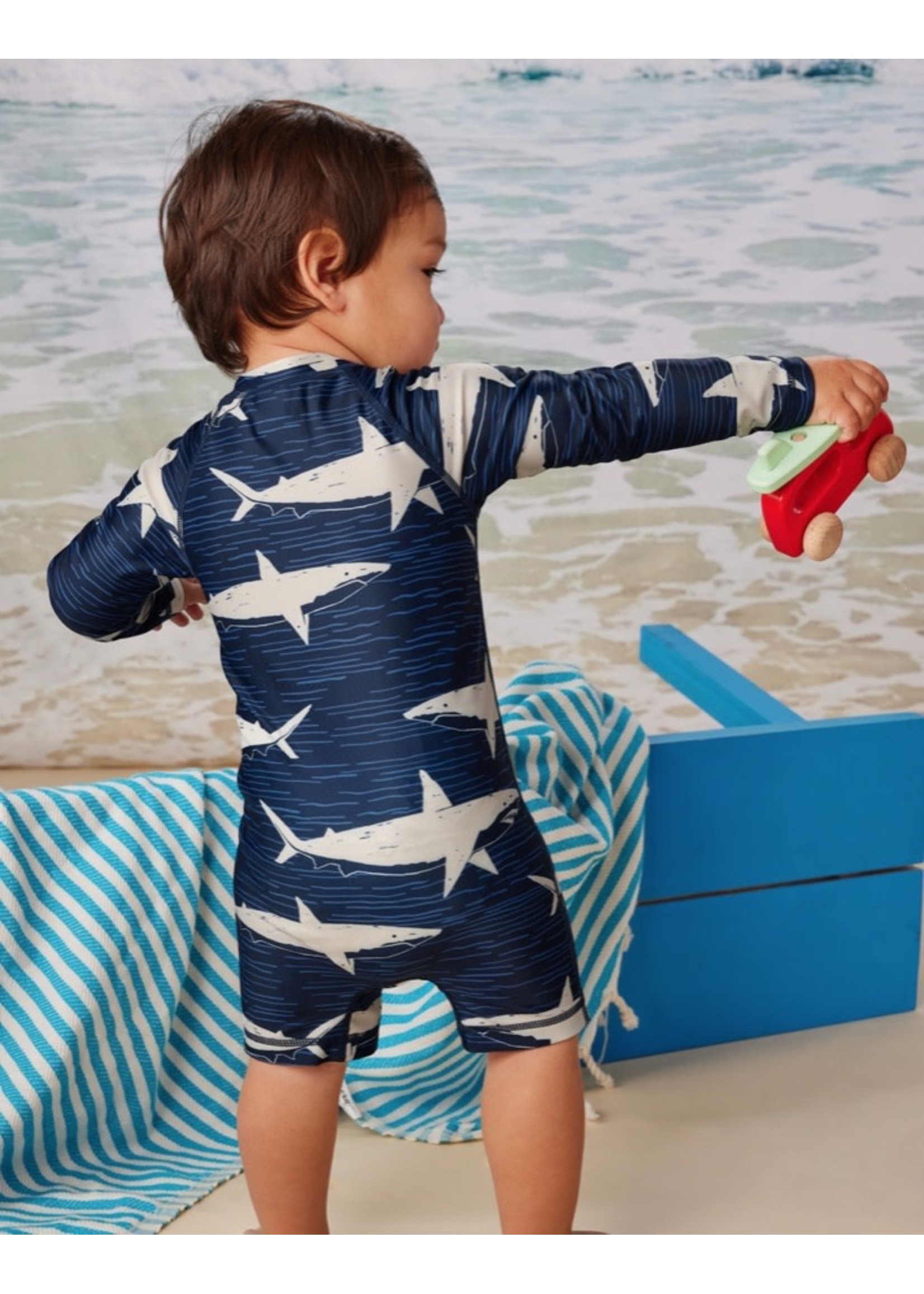 Tea Collection Tea Collection, Rash Guard Baby Swimsuit || Stealth Sharks
