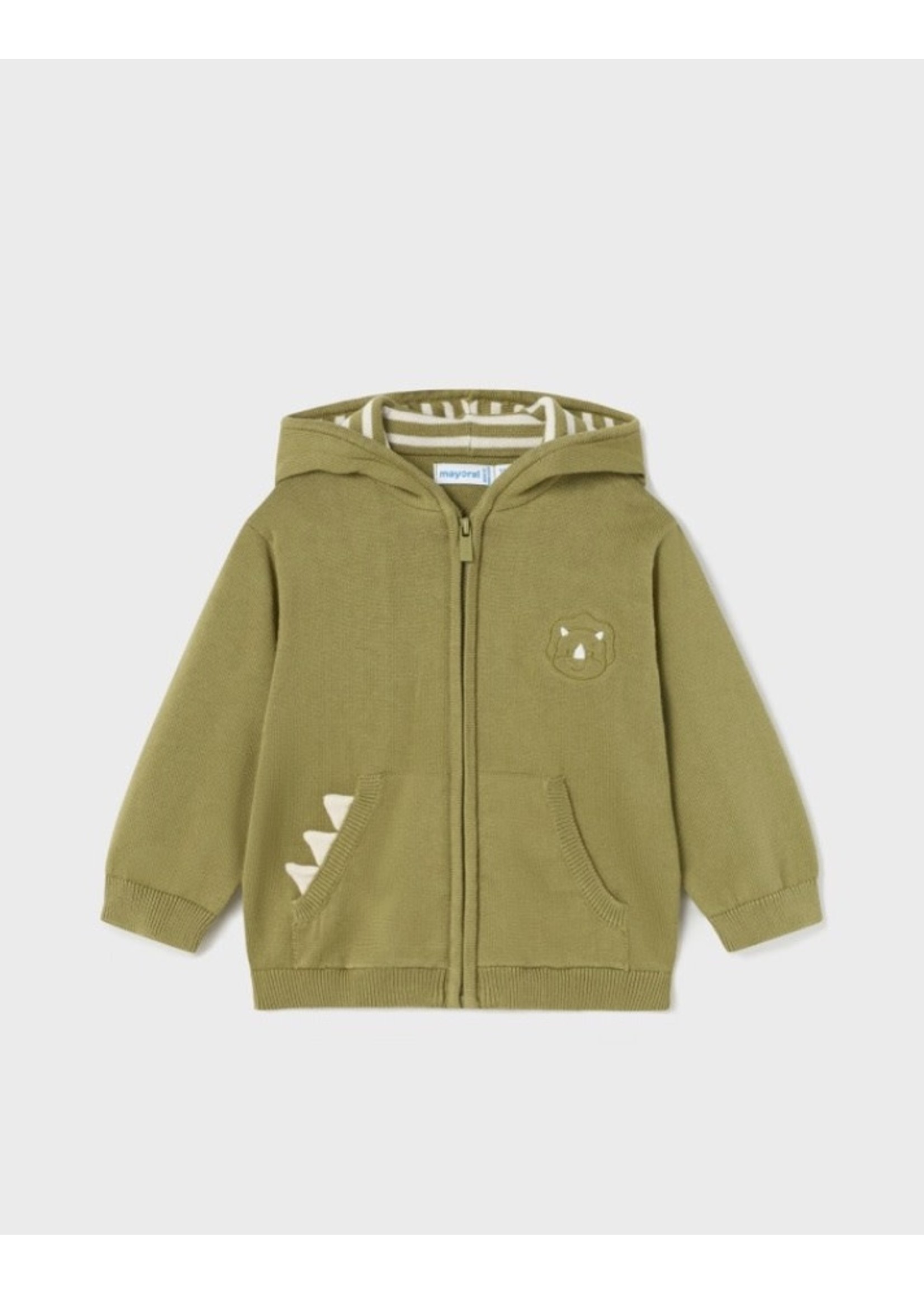 Mayoral Mayoral, Sustainable Baby Cotton Zip-Up Hoodie || Jungle Green