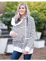 Seraphine Seraphine, Hollis Navy & White Stripe 3 in 1 Maternity to Babywearing Hoodie