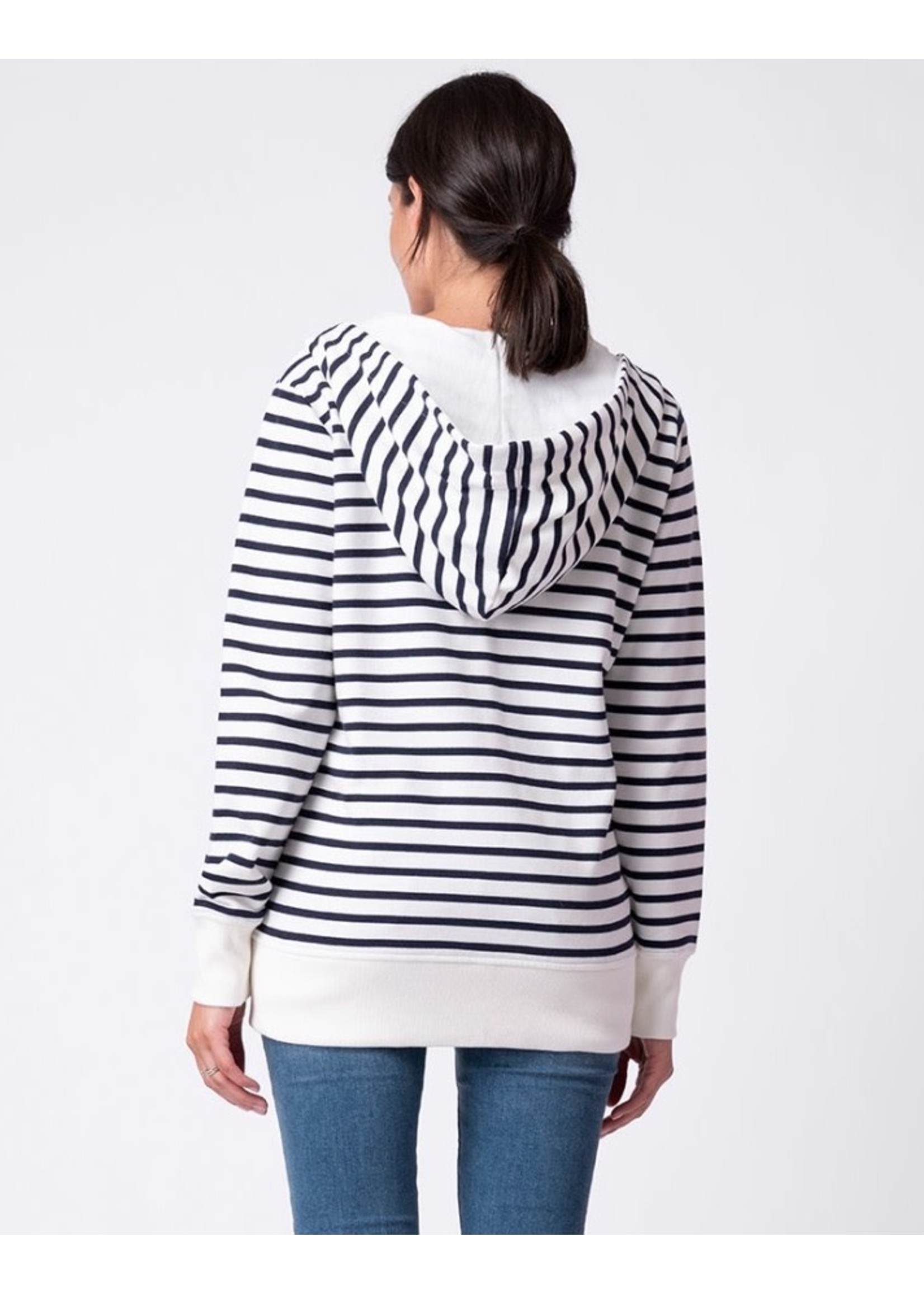 Seraphine Seraphine, Hollis Navy & White Stripe 3 in 1 Maternity to Babywearing Hoodie