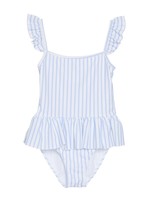 Tea Collection, Tropical Bird Flock in Pink Rash Guard Ruffle Baby Swimsuit  - Steveston Village Maternity