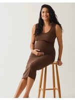 Boob Design Boob, Ribbed Maternity and Nursing Tank Dress || Cocoa Brown