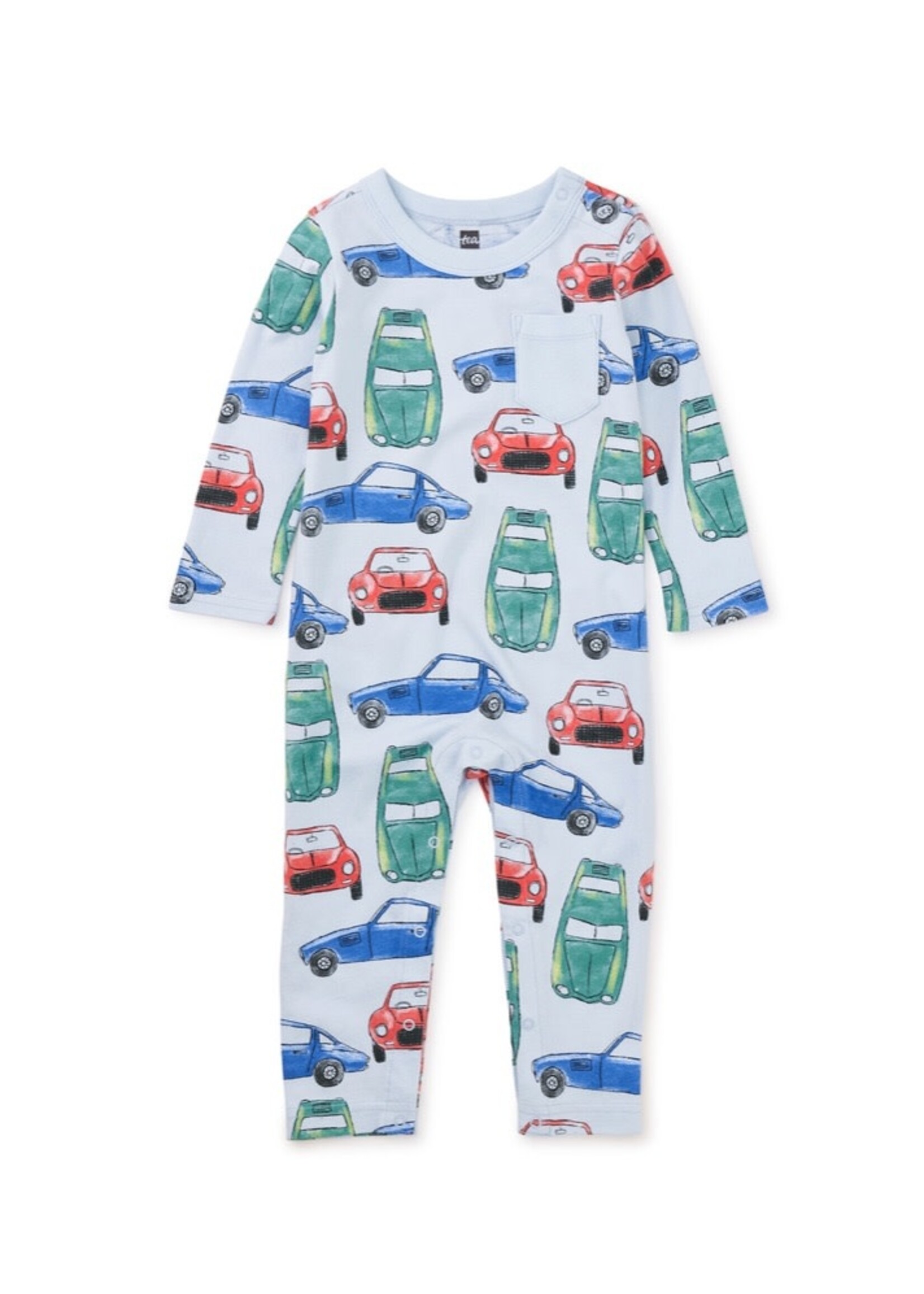 Tea Collection Tea Collection, Long Sleeve Pocket Baby || Le Mans Le Vroom