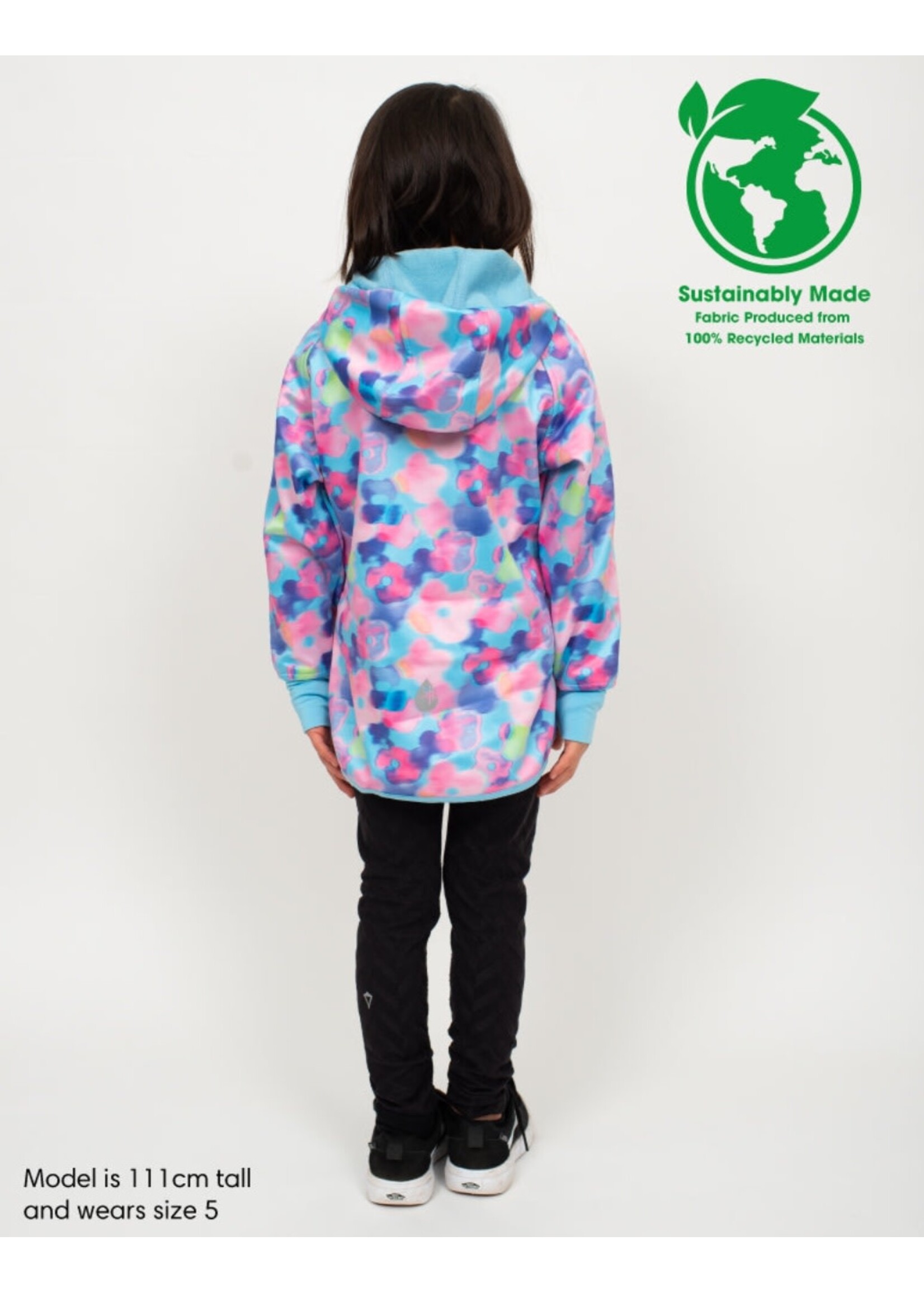 Therm Therm Kids, All-Weather Hoodie | Waterproof Windproof Eco || Electric Floral