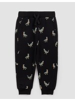 Miles the Label Miles the Label,  T-Rex Print Baby Joggers || Black